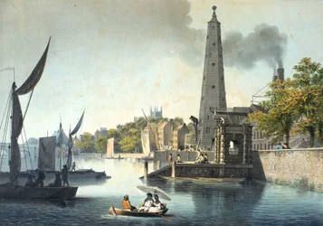 La Tamise vers Westminster avec York Water Gate et York Building Water Works